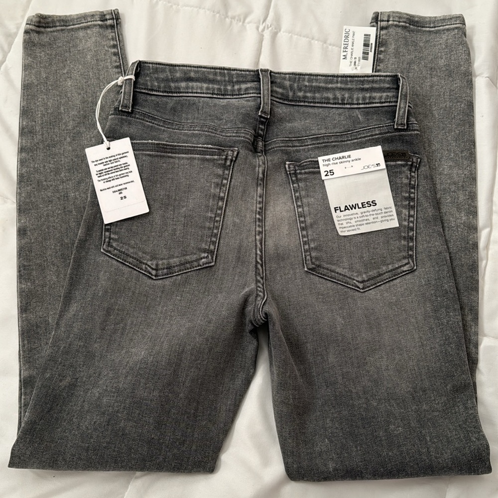 * Joe's Jeans Women Charlie High Rise Skinny Ankle Grey Distressed Jeans - Picture 8 of 11